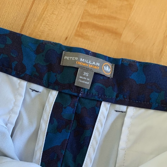 Peter Millar Golf Shorts Blue Camo Print Crown Sport Lightweight Performance 35 - Picture 5 of 7